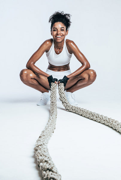Woman taking break after physical training