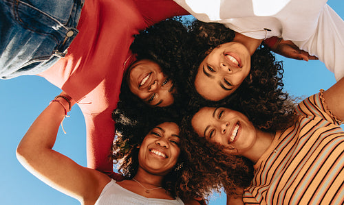 Smiling friends in a hurdle