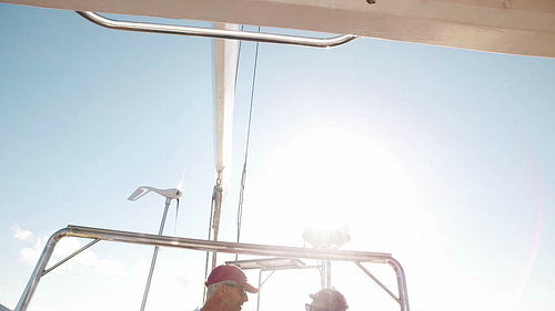 People on a yacht with wine