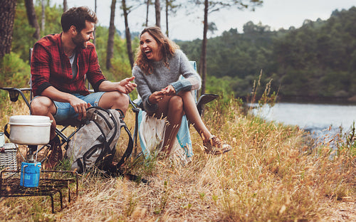 Young campers having a great time together