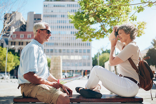 Senior couple enjoying their vacation