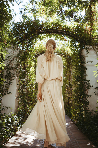 Rearview of an elegant woman on a vacation