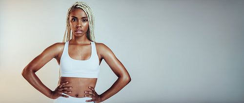 Monochrome portrait of african american woman