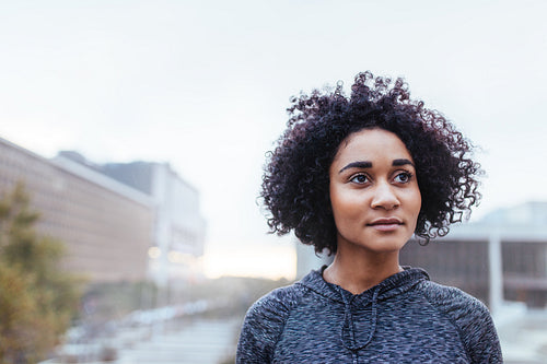 Portrait of a young woman runner