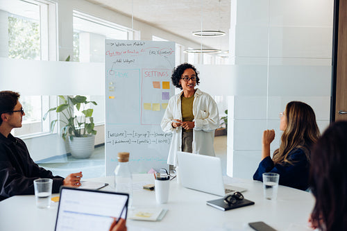 Design team leads a UX meeting