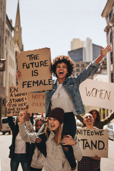 Group of women protesting outdoors