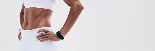 Fitness woman with flat abs