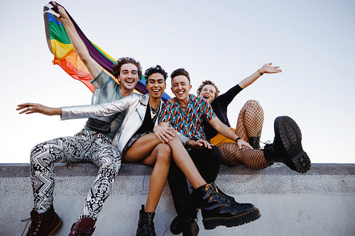 Cheerful pride celebration