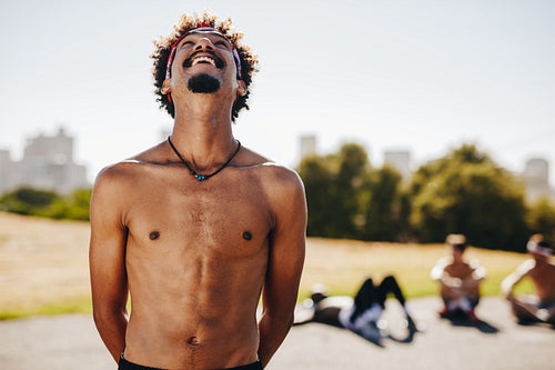Portrait of football player