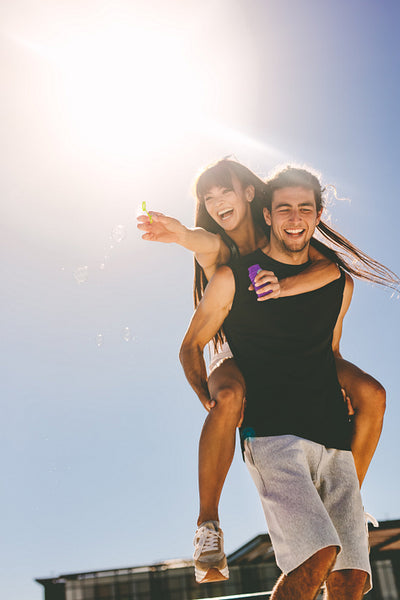 Couple enjoying themselves on a summer day