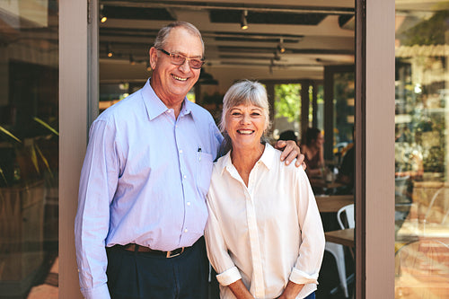 Senior couple running their own small business