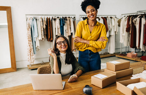 Small business success: Women working together in ecommerce