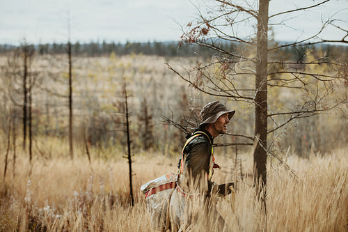 Ranger working for reforestation in the forest