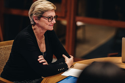 Businesswoman in conference meeting