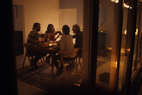 Family having a Christmas eve dinner