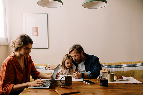 Family and work together at home