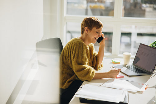 Female executive working in office