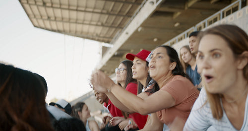 Fans cheering their team during the game