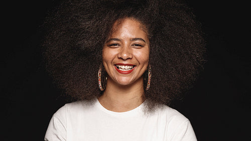 Portrait of a woman in afro hairstyle