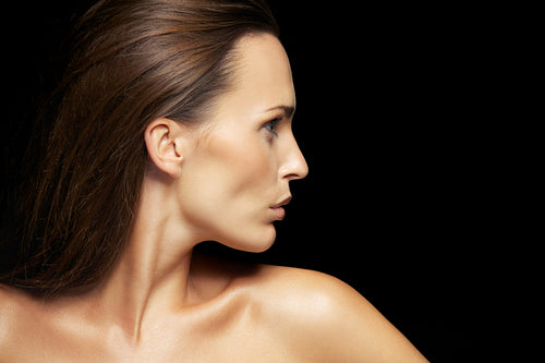 Beautiful caucasian woman with flawless skin