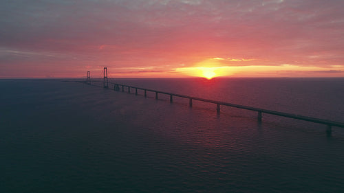 Large Storebaelt bridge in Denmark.