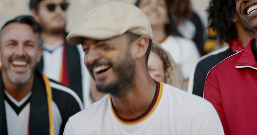 Soccer fans of Germany chanting for their team