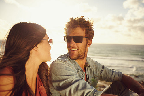 Romantic young couple at the beach