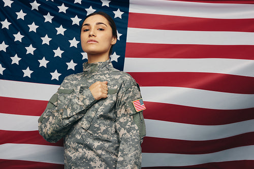 United States Army soldier swearing an oath