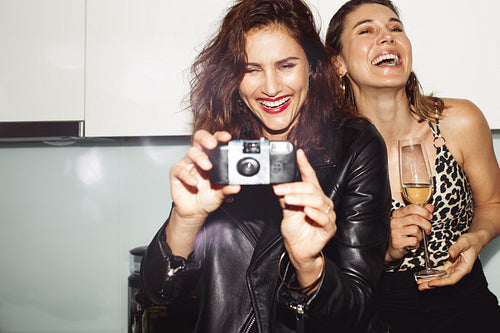 Friends having fun at party