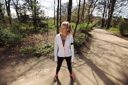 Young woman on outdoors training sessions