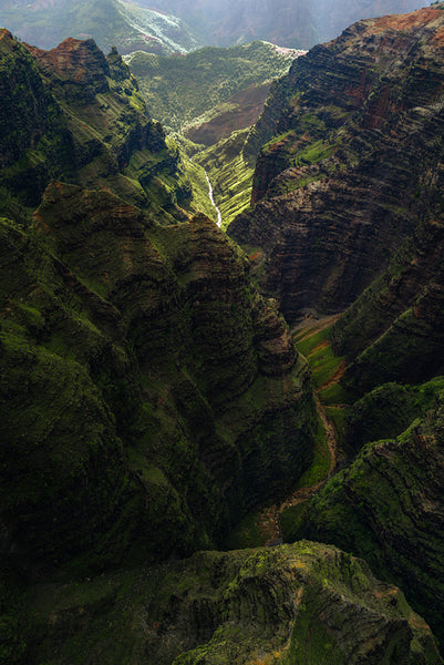 The beautiful mountains of Waimea Canyon State from above