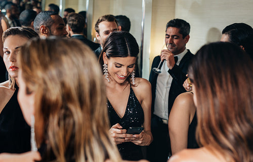 Gala night bathroom gathering