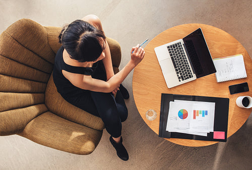 Businesswoman working on new business project