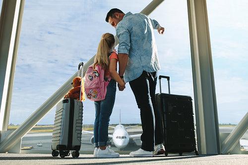 Family at airport terminal