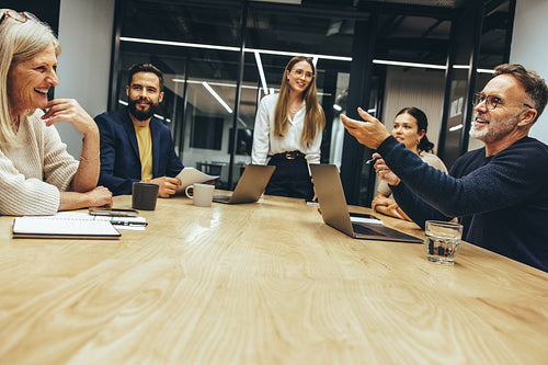 Diverse businesspeople having a meeting in an office