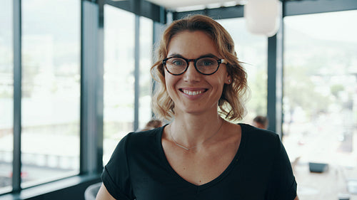 Successful businesswoman in office