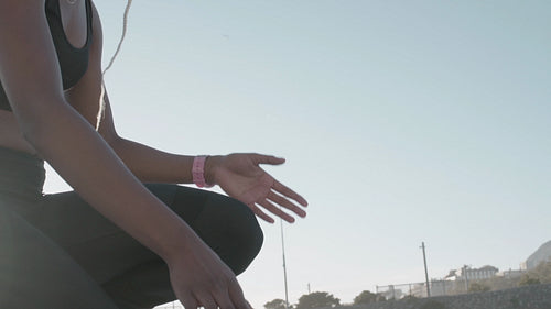 Runner looking focused to race on the track