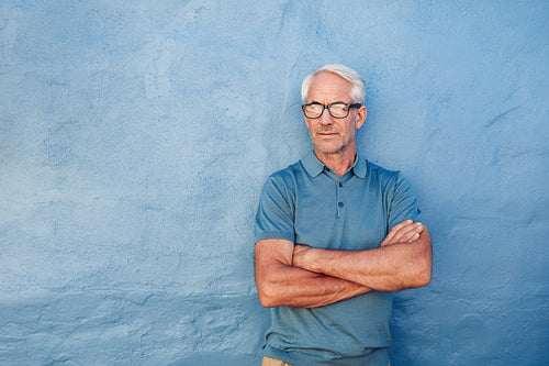 Handsome mature man wearing glasses
