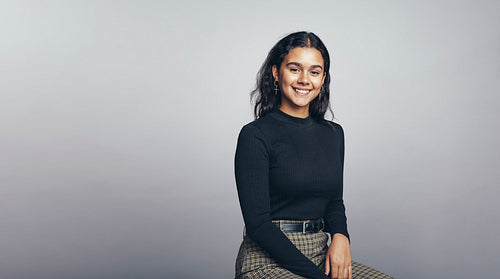 Portrait of smiling young woman