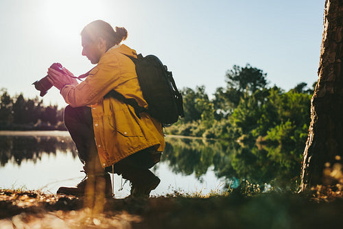 Photographer taking photos of nature