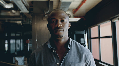 African businessman staring at the camera