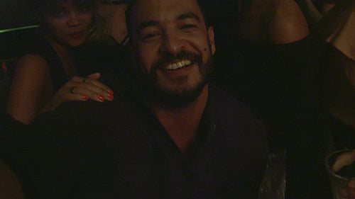 Selfie of friends enjoying at nightclub party