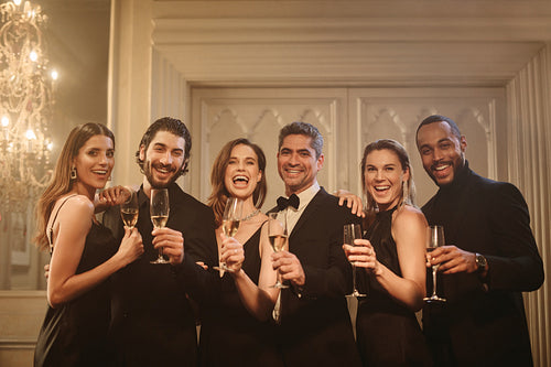 Group of friends celebrating new years eve together