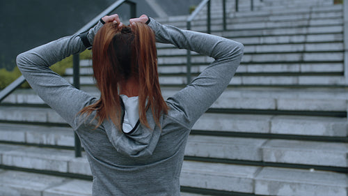 Fitness woman getting ready for workout