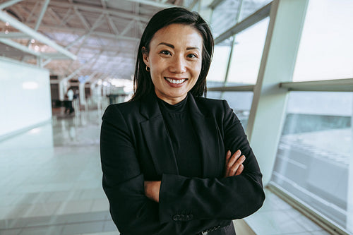 Passenger waiting at international airport lounge