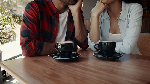 Couple in love at a coffee shop