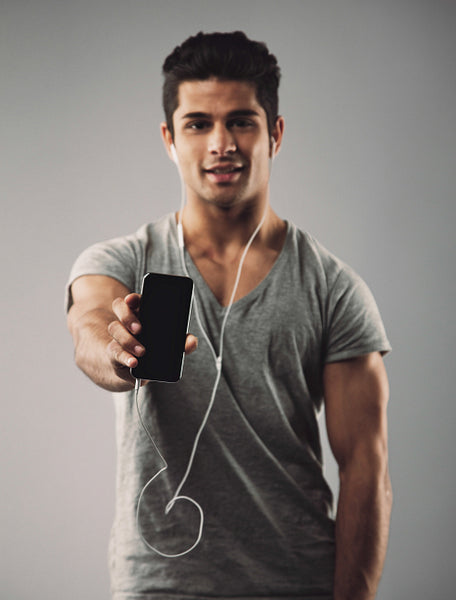 Young man with latest smart phone