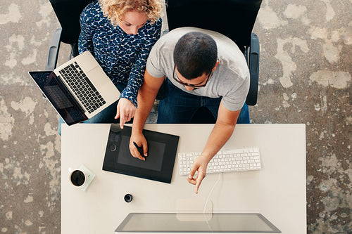 Designers team working together