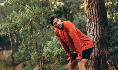 Runner relaxing after a run