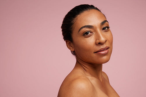 Mixed race women with beautiful skin